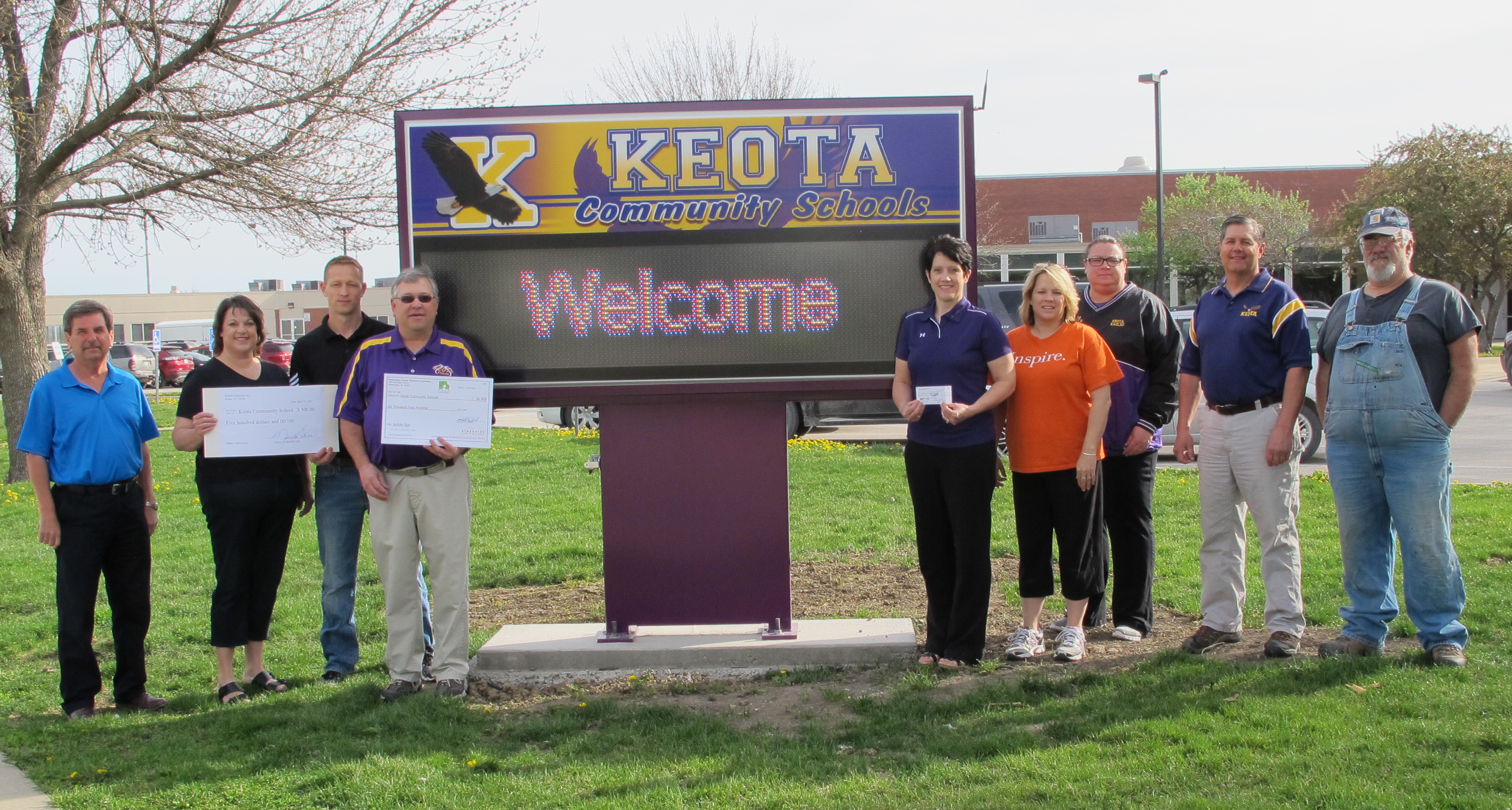 Donors with New Sign at KCSD
